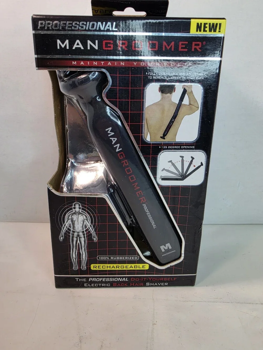 ManGroomer- Professional Do-It-Yourself Electric Back Hair Shaver-NIB